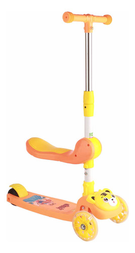 Scooter De 3 Ruedas Plegable Altura Ajustable Luces De Rueda