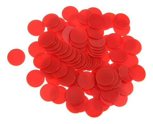 Paquete De 100 Fichas De Plástico Rojo Rojo 1.9cm