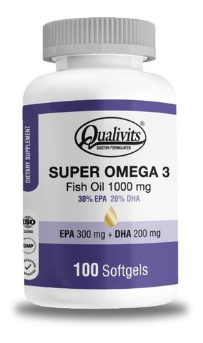 Qualivits® Super Omega 3 Fish Oil 1000mg X 100 Cápsulas
