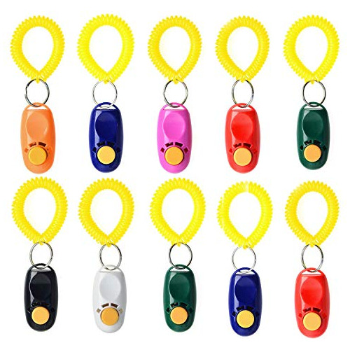 Juego De 10 Clickers De Entrenamiento Perros Colores Va...