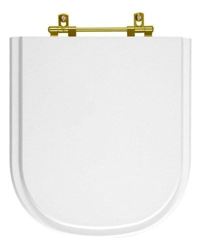 Tampa De Vaso Poliester Vogue Plus Branco Ferragem Dourada Cor Dourado