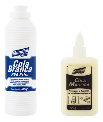 Kit Cola Branca Extra Mundial Prime + Cola De Madeira 100g