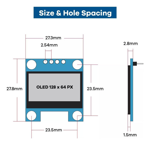 6 Pcs 0.96'' Oled I2c Pantalla 128x64 Para Arduino