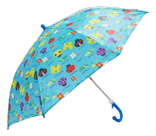 Paraguas Para Niño Niña Y Motivos Lluvia Color Celeste