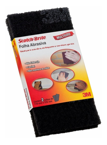 Folha De Acabamento Fina 110x225 Scotch-brite C/ 2 Folhas 3m