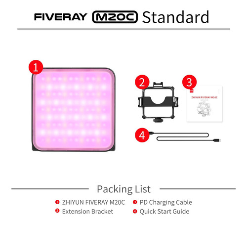 Zhiyun Fiveray M20c Luz De Video Rgb Para Celulares Camaras