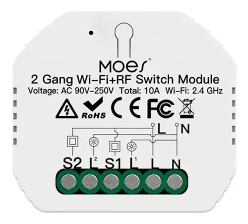 Interruptor Inteligente Tuya com Módulo Wi-Fi, Módulo de Controle