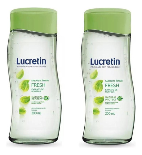 Kit Sabonete Líquido Íntimo Lucretin Fresh 2 Unidades 200ml
