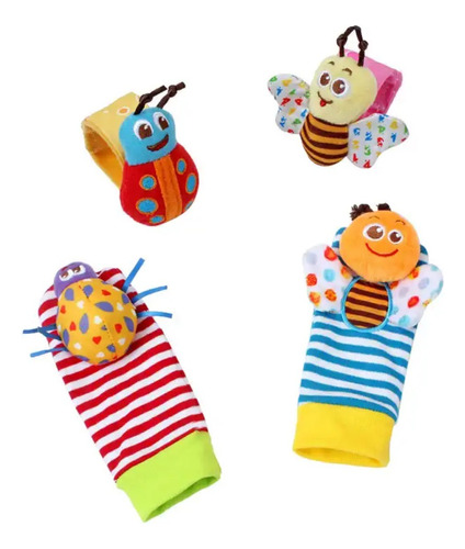 Set Calcetines Y Pulseras Estimulante Sonajero Bebe Guagua