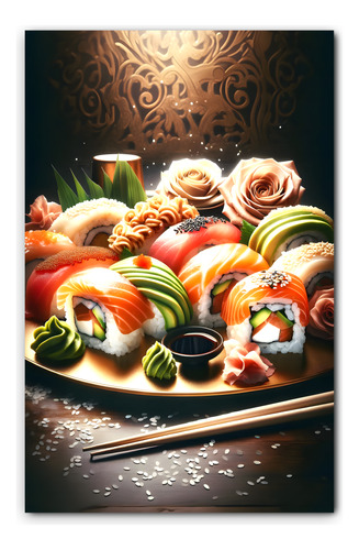 Cuadro Decorativo Para Comedor Restaurante Sushi No Canvas F