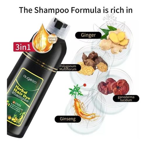 Champú De 500 Ml For Cabellos Color Gris A Castaño Oscuro