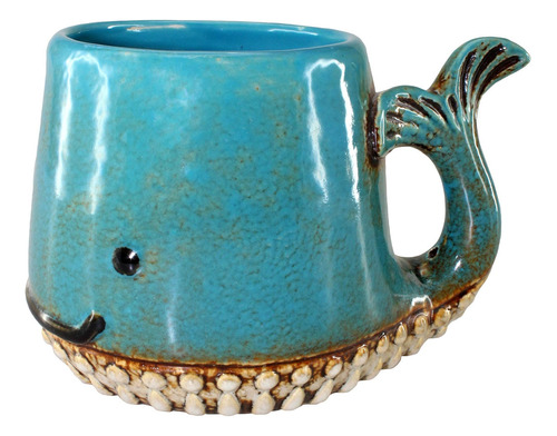 Whale Ceramic Mug Teal