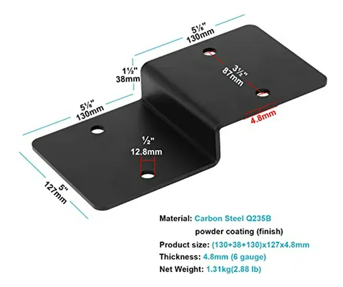 Soporte En Z De Acero Negro Para Viga De 6 , Doble Ángulo, 2