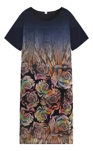 Vestido De Poliéster Con Estampado De Flores De Verano Para