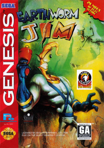 Imagen 2 de 9 de Cartucho Juego Sega Megadrive Genesis 16 Bit Jim Earthworm