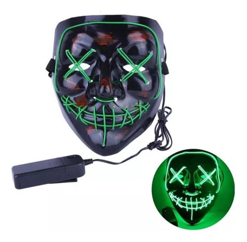 Mascara Halloween Neon Verde Fantasia Assustador The Purge