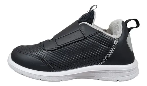 Zapatillas Para Ni os Ni as Con Abrojo Velcro Negras Blancas 15.869 7