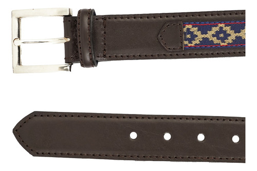 Cinturon Hombre Cuero Cinto Diseño Hebilla Briganti Taloa Color Chocolate Talle 95