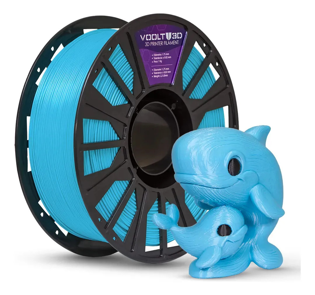 PLA Azul Cyan 1Kg Filamento Voolt3D Para Impressão 3D High Speed Impressoras 3D Peças Decorativas Modelos Personalizados Enfeites e Miniaturas Voolt3D