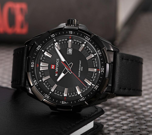 Relógio Masculino Naviforce 9056 Analógico Original Preto