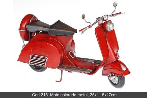 Moto Vespa Roja Chapa Antiguo Réplica Decorativos