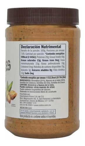 2 Pack Crema De Nueces Mixtas, Semillas, Almendra, Kirkland