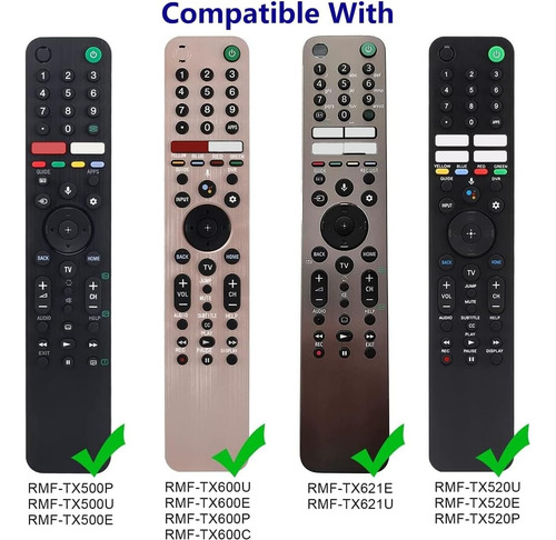 USTIYA Funda Para Sony Tv 4k Rmf Tx600 C/p/u/e Case Control Remoto Carcasa Silicona Color Negro Cover
