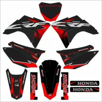 Comprar Grafico Adesiva Plotagem Plastico Crf 230f 2007 2022 0,25mm Cor kit grafico carenagem carbono preto vermelho