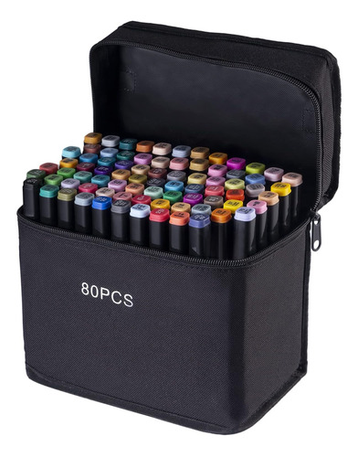 Art Marker Set 80 Color Dual Tip Marcadores De Boceto P...