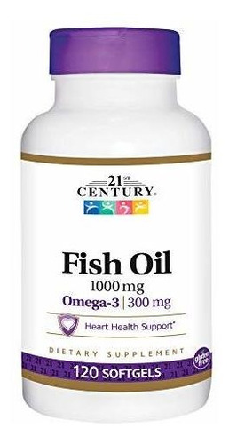 21st Century Fish Oil 1000 Mg Softgels, 120 Count