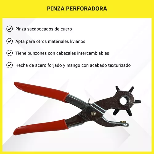 Pinza Sacabocado Profesional Para Perforar Cuero Plástico.