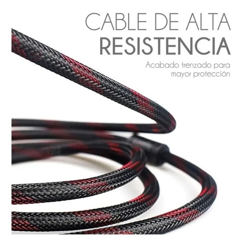Imagen 6 de 10 de Cable Hdmi 5 Metros Full Hd C/ Filtro Dorado 1.4 3d