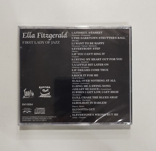 Cd - Ella Fitzgerald - ( First Lady Of Jazz )
