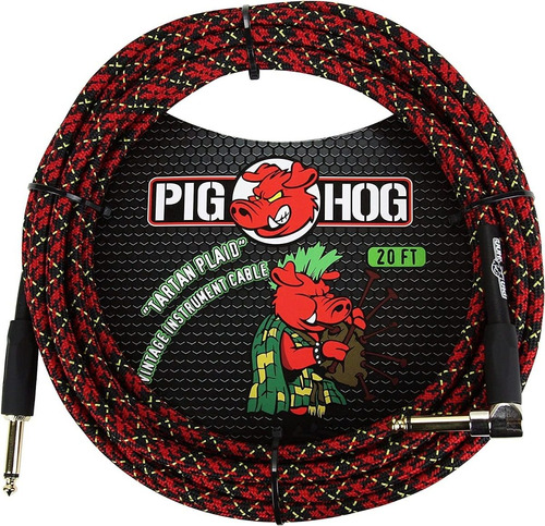 Pig Hog Cable P Guitarra, Bajo Tartan Plaid 6m 