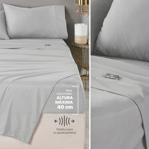 Set Edredón King Size + Fundas + Sábanas 7 Pzas Real Textil Rosa/gris