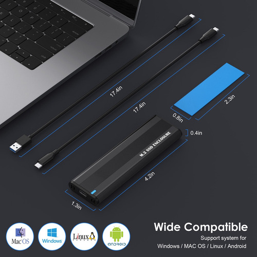 Adaptador Ssd M2 Ssd Case Nvme De Doble Protocolo M.2 A Usb
