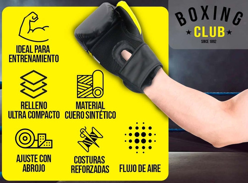 Imagen 3 de 10 de Guante De Box 8 10 12 14 Oz Boxing Club Sparring Ajustable
