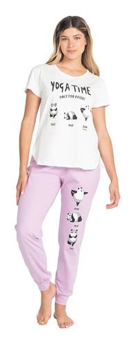 Pijama Mujer Manga Corta Pantalon Largo Yoga Mariene 2015c