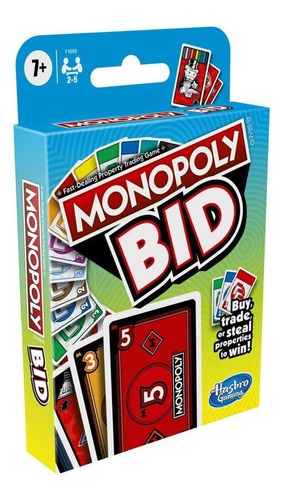 Imagen 1 de 8 de Juego De Mesa Monopoly Cartas Bid Hasbro