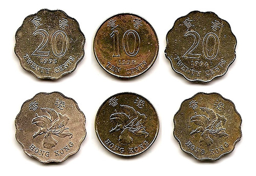 Monedas Hong Kong Lote X3 Surtido Desde Año 1993