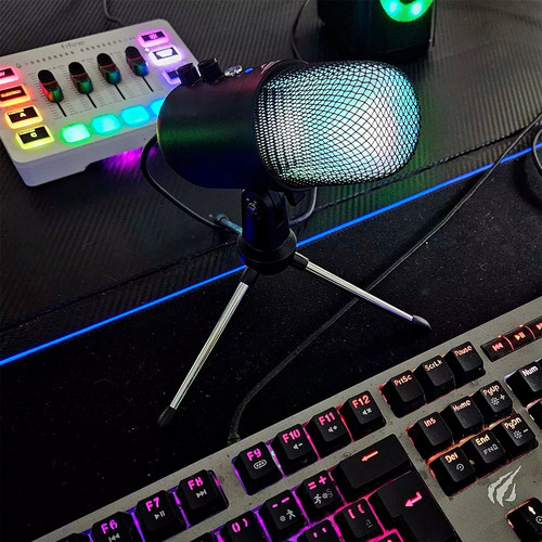 Micrófono Usb Gamer Havit Con Luces Rgb Gk51