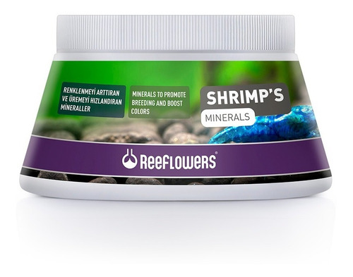 Shrimps Mineral Reeflowers 250gr Promove Reprodução E Cor