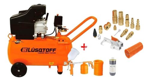 Compresor De Aire 2,5 Hp 50 Litro Lusqtoff +kit 3pzas+acople