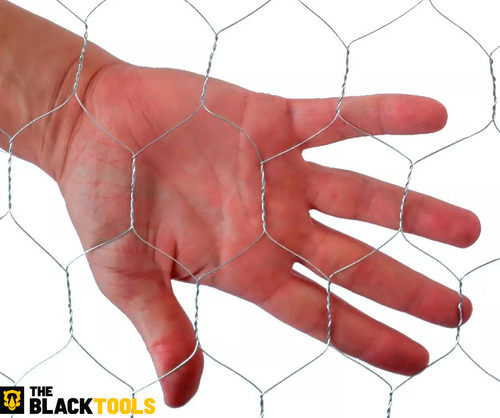 Tela Galvanizada Para Galinheiro 1,50x50m Bcg150 + Tesoura Alicate Para Corte Chapa Btr100 - The Black Tools
