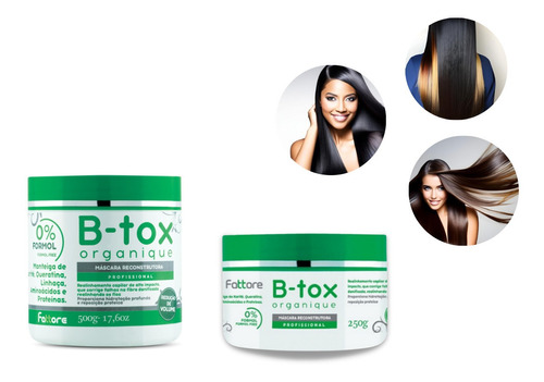 Kit 2 Botox Orgânico Btox Capilar Fattore 500g Sem Formol