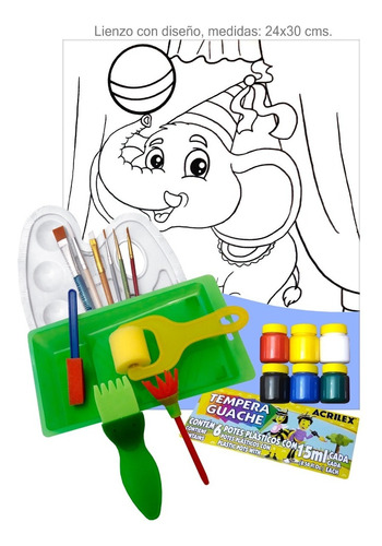 Set De Pinturas Acrilex Para Niños.