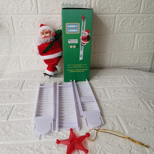 Novidade Fun Elétrica Escalada Escada Papai Noel Estatueta E