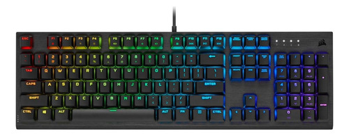 Teclado gamer Corsair K60 RGB PRO QWERTY Cherry Viola español España color negro con luz RGB