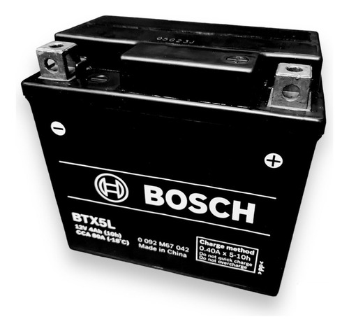 Bateria Moto Bosch De Gel Ytx5l-bs Equivalente Btx5 12v 4ah