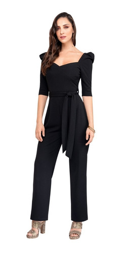 Palazzo Jumpsuit Negro Y Rojo Mujer Dama Devendi Denim Co.